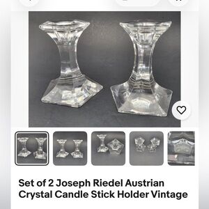 NWOB (2) Pairs Crystal Candlesticks